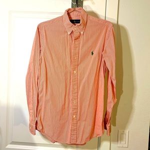 Ralph Lauren Orange & White Casual Dress Shirt (S)